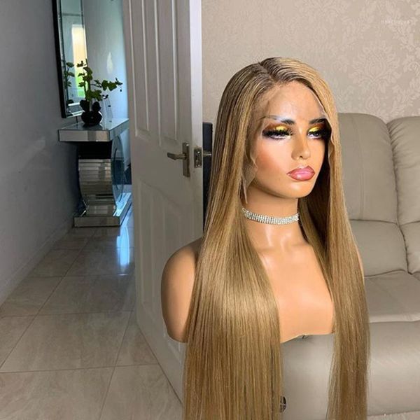 

10-26 inches remy ombre honey blonde silky straight 13x4lace front human hair wig for woman with babyhair natural hairline upart lace wigs1, Black;brown