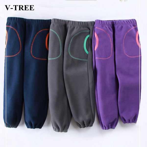 

trousers children's pants autumn winter for girls plus velvet boys thicken kids casual teenager warm 3-10t, Blue