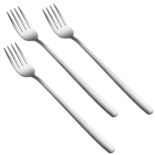 

forks 3pcs stainless steel thick long handle dessert fork flatware for home restsurant
