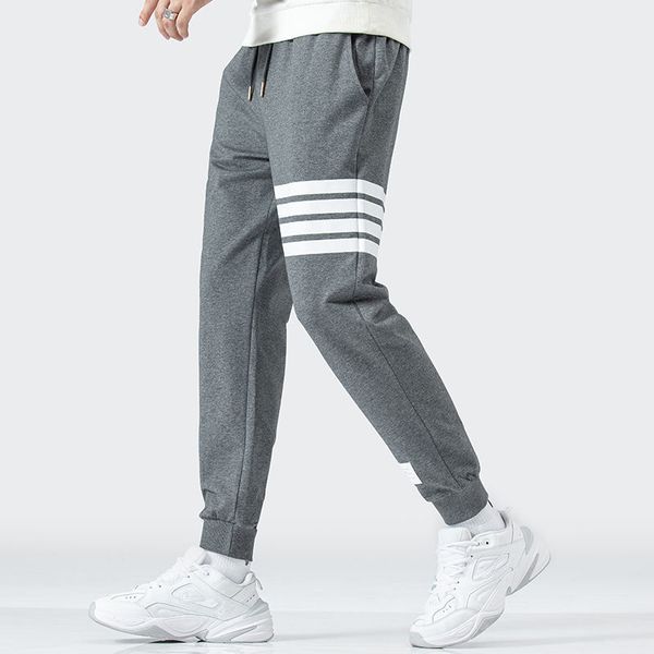 

tb pants men's spring and autumn cotton sweatpants large size loose-fitting trousers student four bars couple guard pants tide, Black