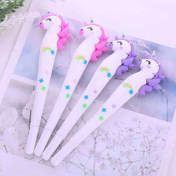 

pen creative cartoon student unicorn pvc soft gel neutral
