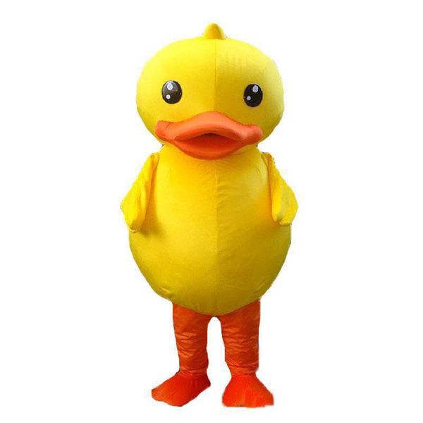 Alta qualidade quente o traje amarelo mascote de pato mascote adulto