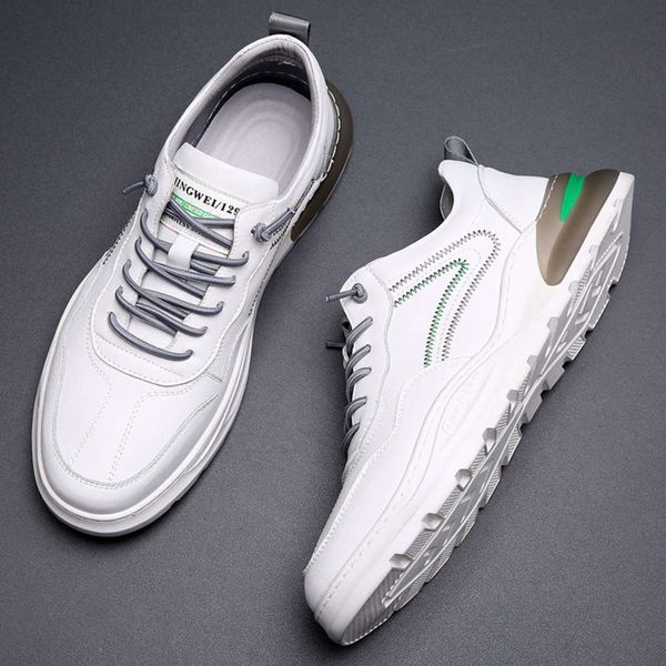 

shoes Spring new 2021 Casual small white men's leather versatile Korean sports and leisure board fashion breathable Y4Z6 CVXS, White 89891