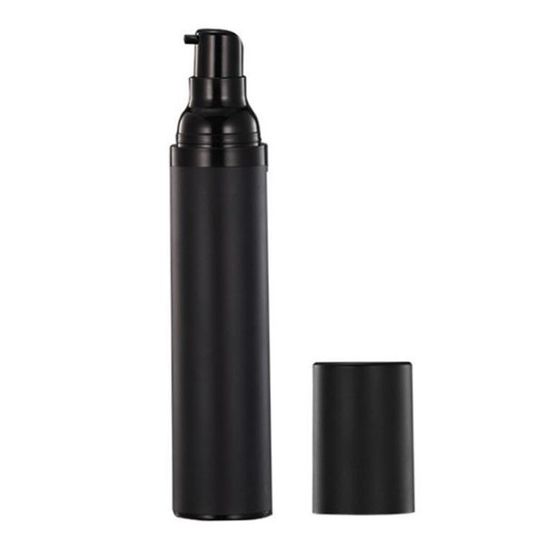 

storage bottles & jars 15ml 30ml 50ml airless bottle all black spray vacuum pump lotion used for cosmetic container sn847