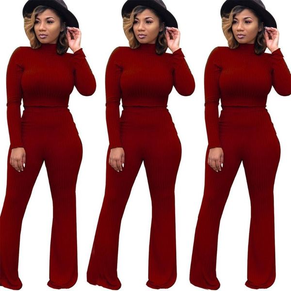 

women's two piece pants women set fashion turtleneck crop and high waist wide leg suits short solid loose outfits, White