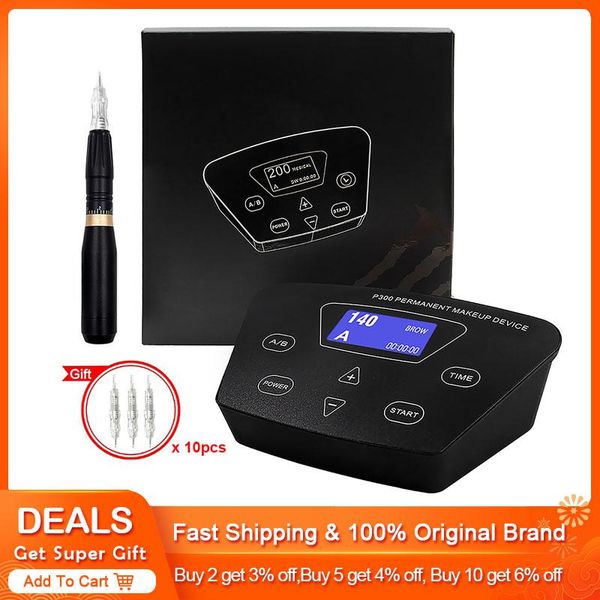 

tattoo guns kits pmu machine pen dermograph quiet motor permanent makeup dermÃ³grafo agulhas easy click for eyebrow