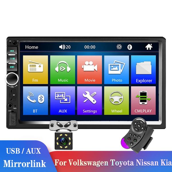 2din Car Radio 2 DIN Автомобиль Мультимедийный плеер Autoradio Android MirrorLink Stereo MP5 Bluetooth USB FM Camera
