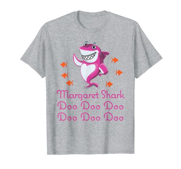 

custom named margaret shark doo doo doo funny t-shirt, White;black