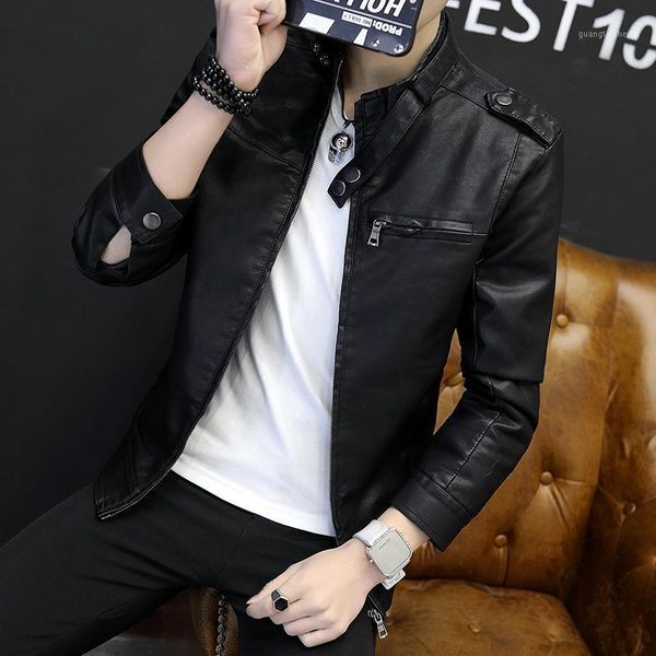 

men's fur & faux arrive brand motorcycle leather jackets men ,men's jacket,mens jackets,men coats plus velvet jacket, Black