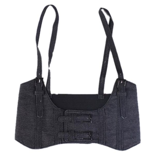 

belts women's sling super wide belt vest style elastic strap black, Black;brown