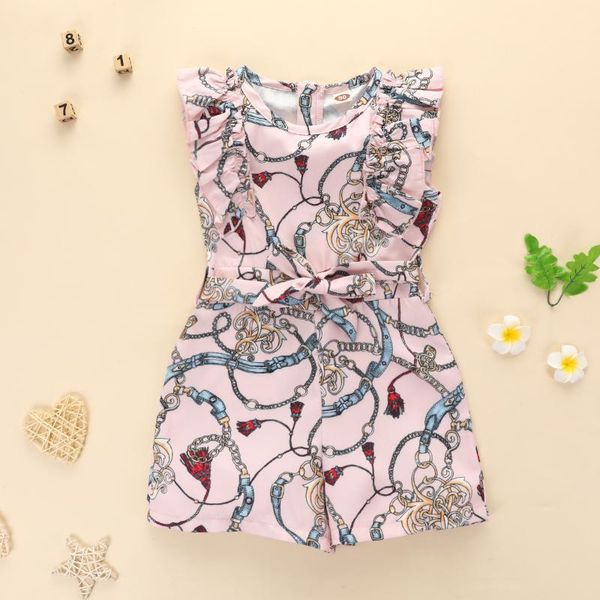 

girls' woven printed sleeveless shorts, Black