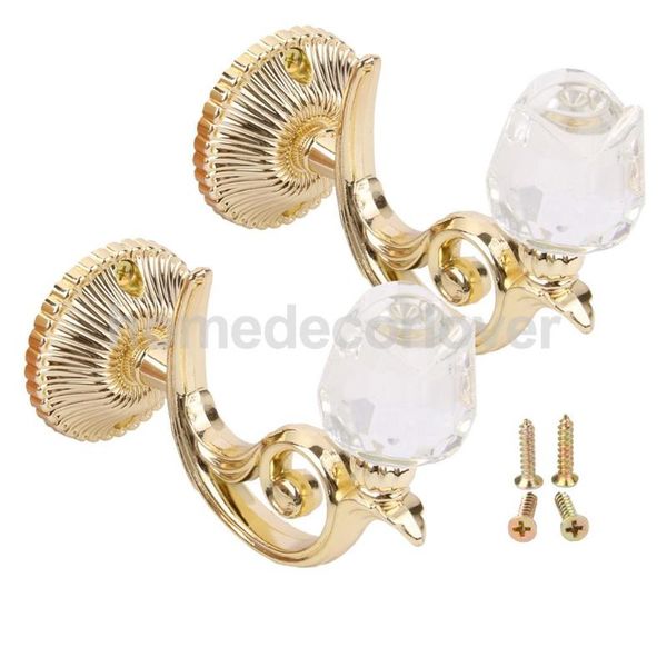 

other home decor 2pc crystal wall hook clothes key holder hat tiebacks hanger gold