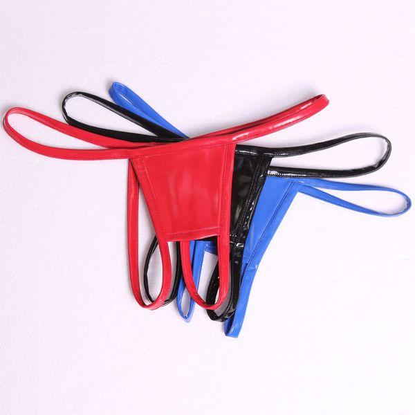 

women latex pvc shiny low-rise g-string bandage hollow out micro thong t-back erotic lingerie stage wear plus size f24, Black;white