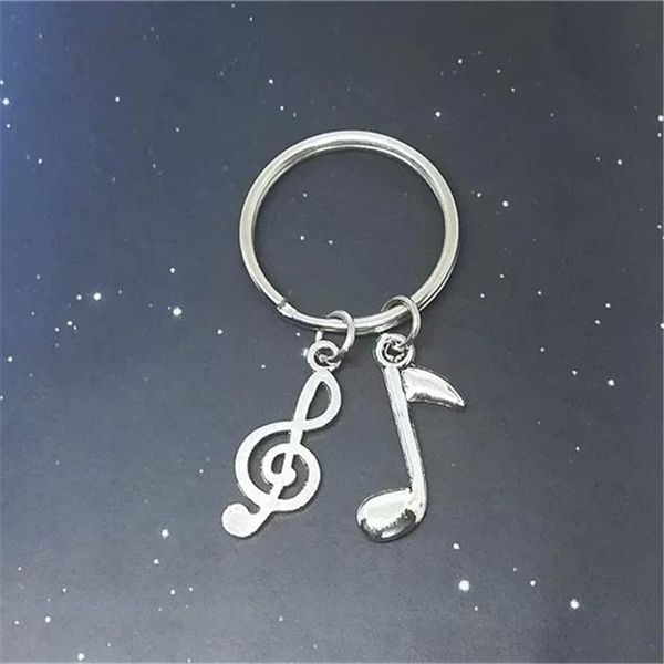 

keychains 3pcs music note keychain jewelry unique gift for her or him bag charm party favors lovers, Silver