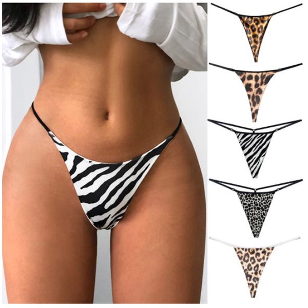 

women's g-strings thong leopard seamless g-string underwear for women panties low-rise cotton thongs lingerie briefs bikini g string s-, Black;white