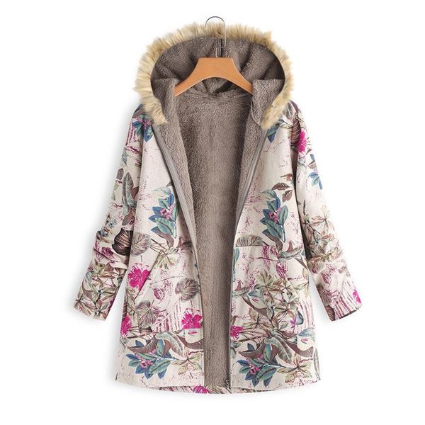 

jacket women fashion retro printing splicing zipper hood cardigan long sleeves coat for woman ladies outwearcoat mujer chaqueta women's, Black;brown