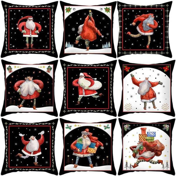 

pillow case 45x45cm santa claus christmas pillowcase merry decor for home ornament xmas gifts navidad 2021 year 2022