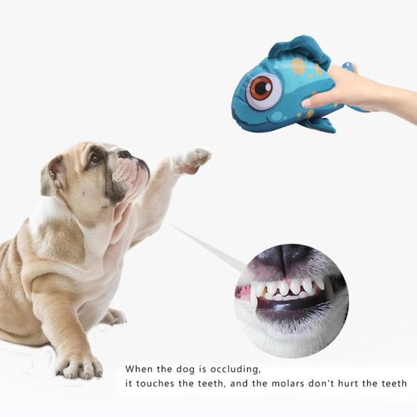 

cat toys pet and dog molar teeth bite resistant big eye fish interactive plush chew supplies