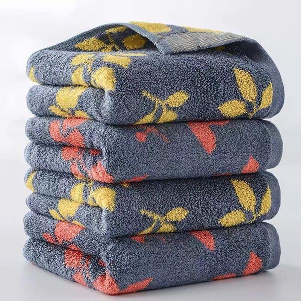 

chinese knot bamboo fiber bath towel yarn dyed jacquard simple leaf 2325