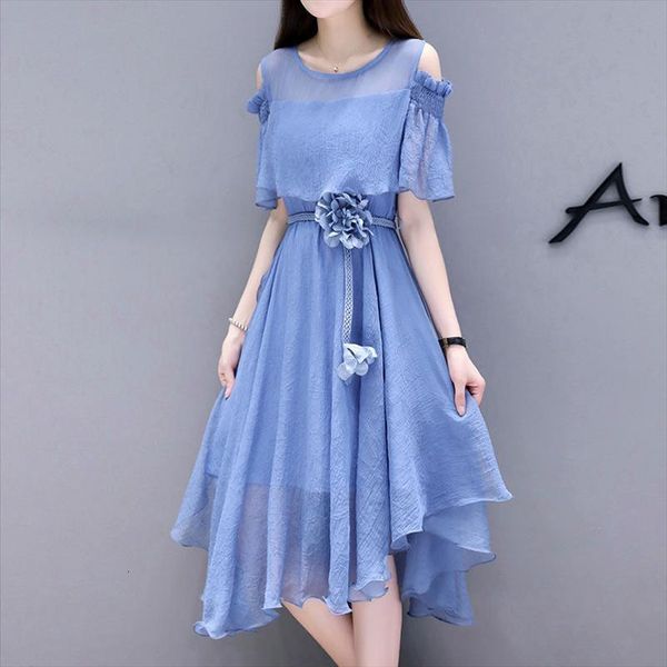 

chiffon fashion sweet slim womens dresses summer strapless oversize solid, Black;gray