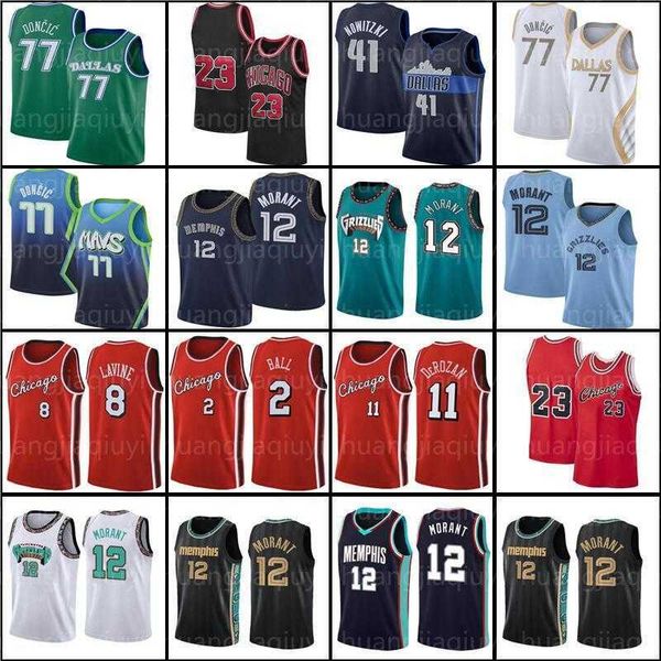 

12 ja morant jersey 77 luka 23 mj doncic basketball 33 scottie pippen dennis rodman lonzo 2 ball demar 11 derozan zach 8 lavine dirk, Black