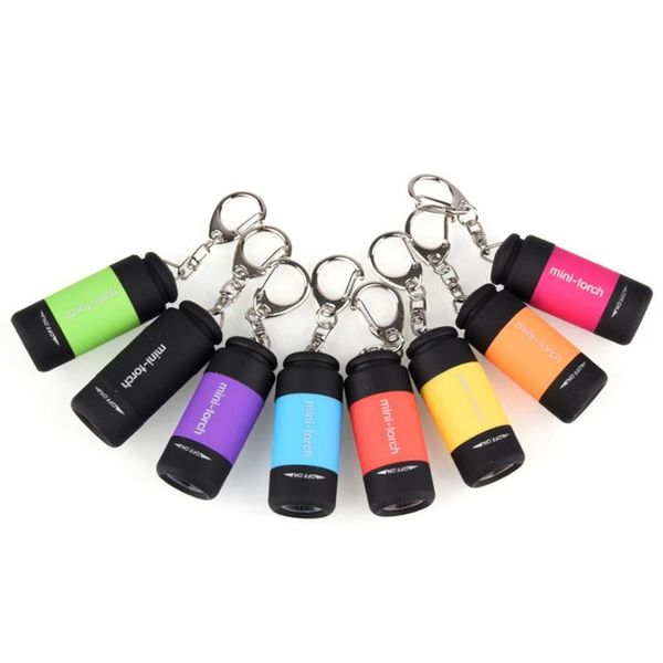 

flashlights torches rechargable mini portable led white flash light keychain