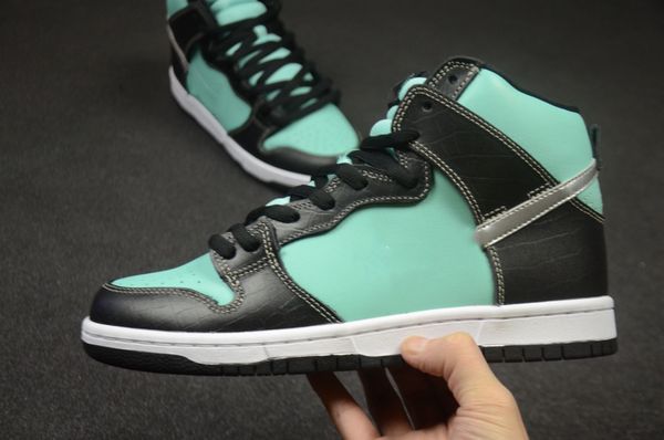 

shoes sb running high tiffany casual sports aqua blue black crocodile leather sneakers zapatos 36-46