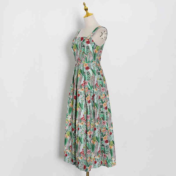 

dresses elegant print summer for women square collar sleeveless high waist vintage es female fashion clothes, Black;gray