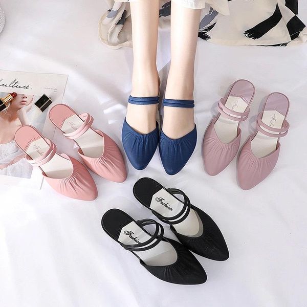 

sandals fashion shallow mouth two wear non-slip soft bottom slope with baotou slippers casual all-match korean jelly shoes, Black