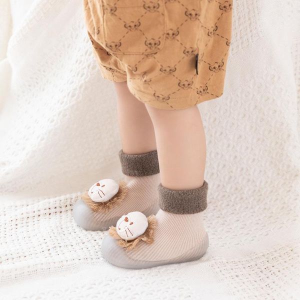 

first walkers children's sock shoes non-slip soft bottom baby toddler born shoe socks autumn winter thickening cartoon high-top