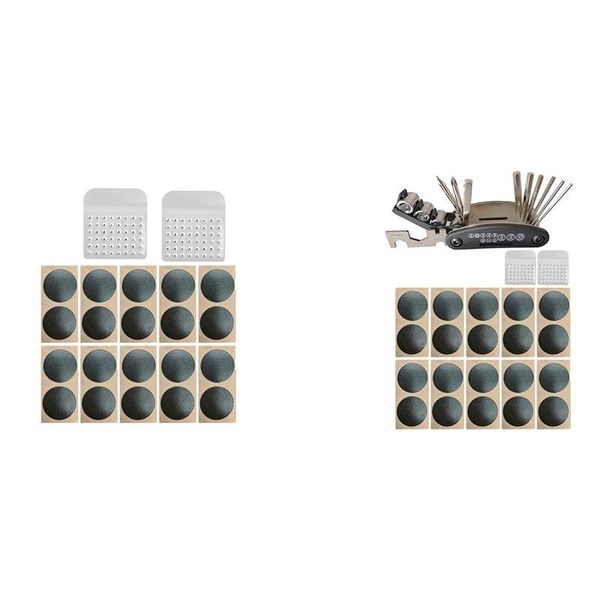 

tools bicycle inner tube repair kit for pneumatic tubes (tire tie rods, tire patches, metal files) in road emergencies