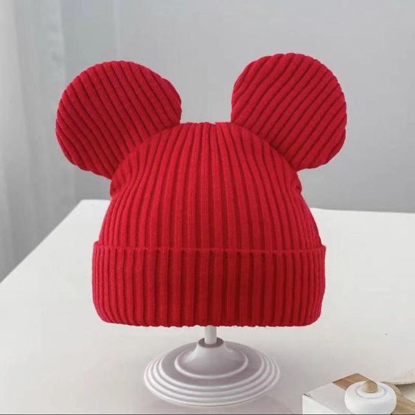 

caps & hats autumn winter baby casual boy girl fashion ears bonnet infant solid knitted toddler kids outdoor warm, Yellow