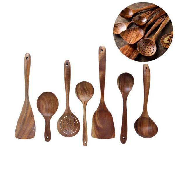 

spoons natural wood tableware bamboo utensils wooden spoon shovel cooking tools
