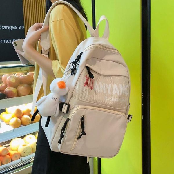 

fashion women backpack kawaii leisure cotton bookbag for girl student schoolbag femal letter travel rucksack mini