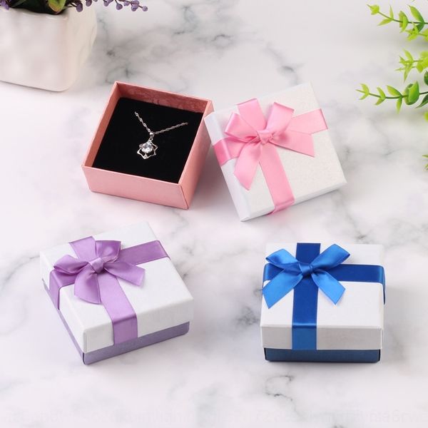 

bbh high grade es necklace necklace jewelry packaging es earring box simple bow earring jewelry box, Black;white