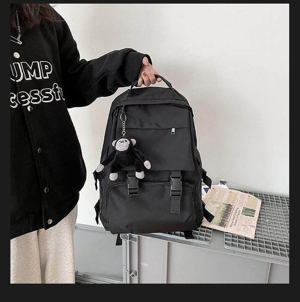 

backpack 3535 female college student class bag simple high-value schoolbag male
