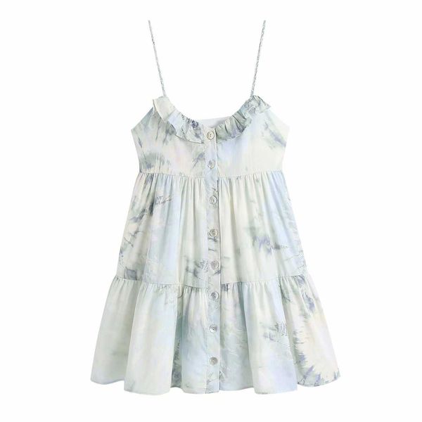 

women sling dress tie dye fashion elegant casual chic lady summer woman above knee dresses 210709, Black;gray