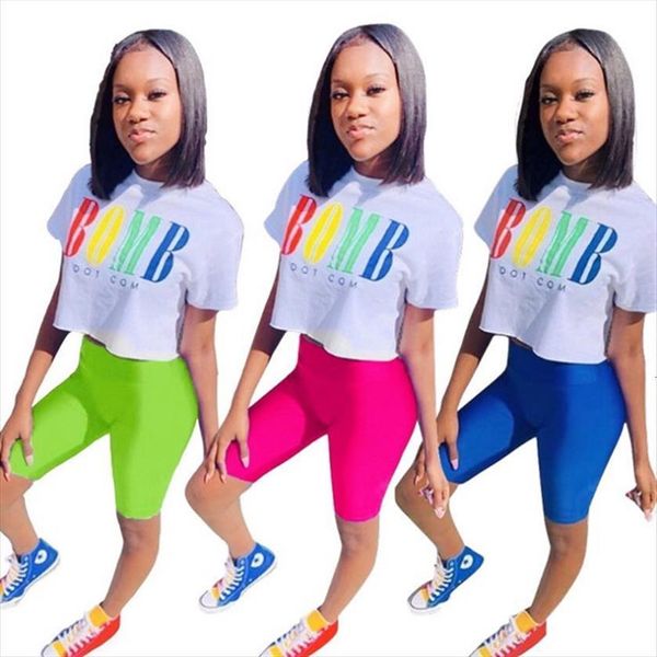 

letter print 2 piece womens tracksuits set casual outfits solid suit and biker shorts sweet matching sets wholesale dropshpping, Gray