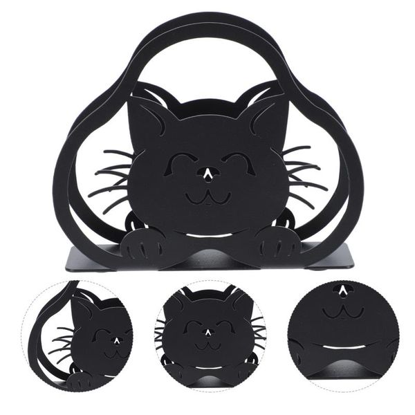 

toilet paper holders 1pc chic iron rack restaurant creative tissue holder for desk(black)
