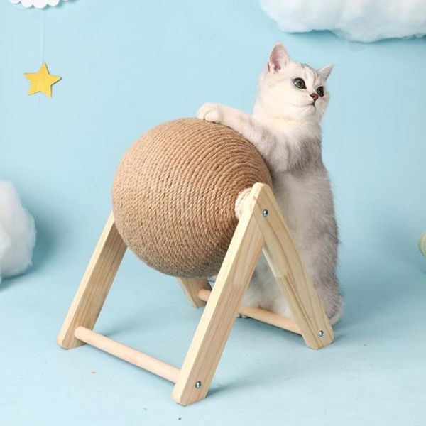 

cat toys 1pc wood scratching ball scratch solid natural durable sisal board scratcher for grinding pet supplies