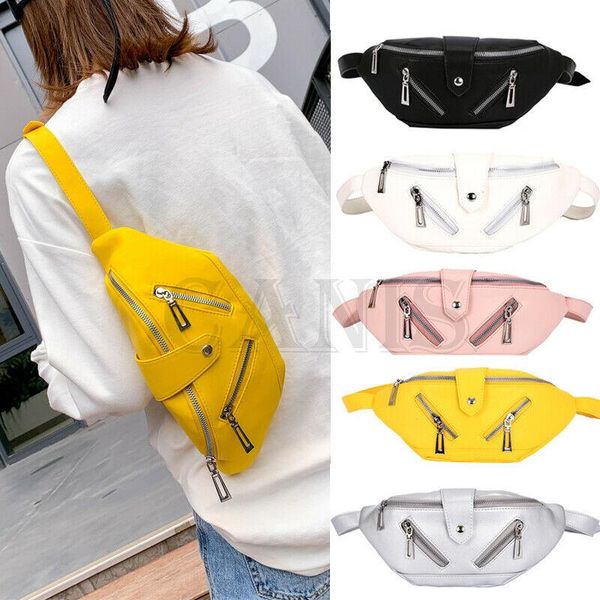 

noenname-null mens women's waist pack fanny bum zip bag running belt travel sports gym satchel chest bags