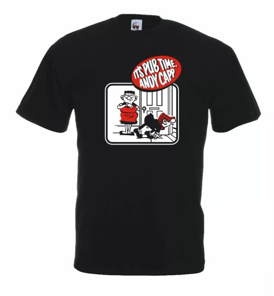 

jersey ultras u15_j t-shirt cotton terrace hooligans it's pub time andy capp, White;black