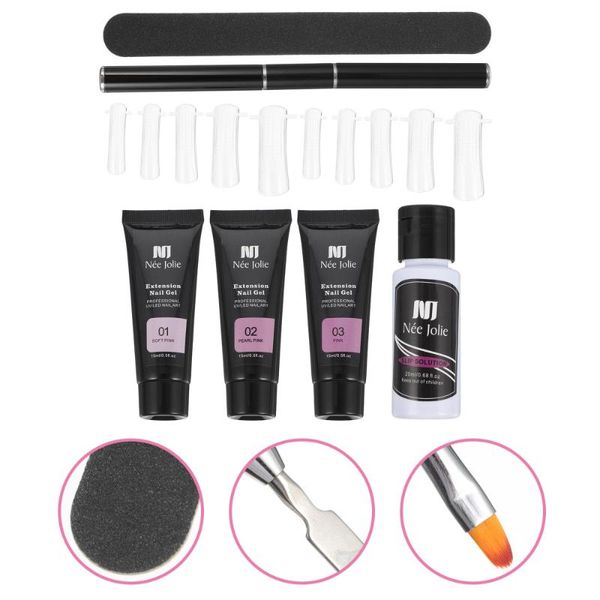 

nail gel 1 set nails extension kit quick building glue potherapy, Red;pink