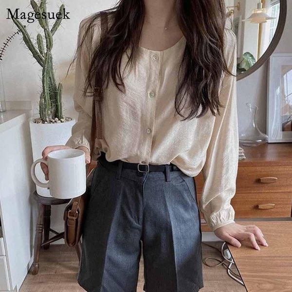 

office lady sweet light yellow blouse simple solid color wild puff long sleeve women's shirt korean women blusas mujer 11192 blouses &, White