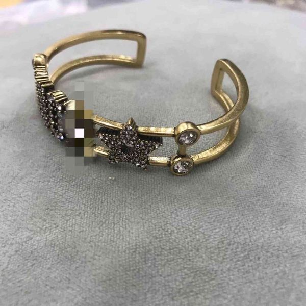 

factory specials letter feminine temperament women's net red same style diamond inlaid opening bracelet wvzi, Black