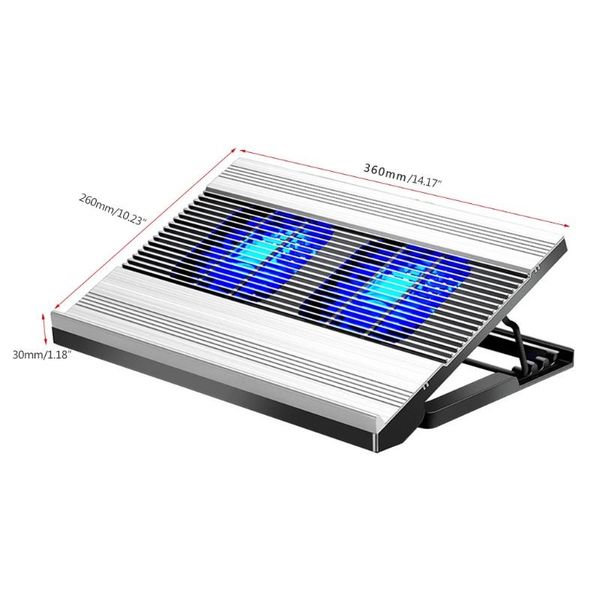 

lapcooling pads pad, cooler with 2 quiet fans for 12-18inch fan stand, dual usb 2.0 ports