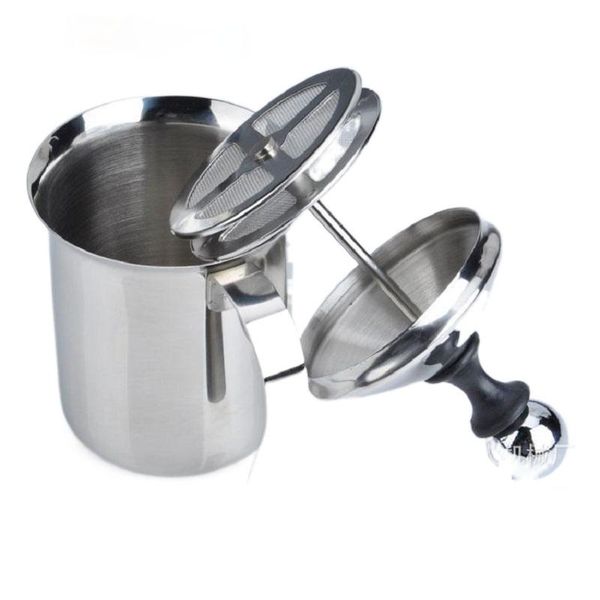 

mugs 400/800ml manual milk frother stainless steel cappuccino creamer foam mesh coffee foamer kitchen applicance