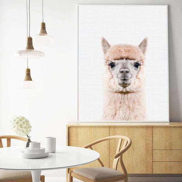 

paintings animal canvas painting posters abstract alpaca poster and prints llama wall art picture for living room decor home