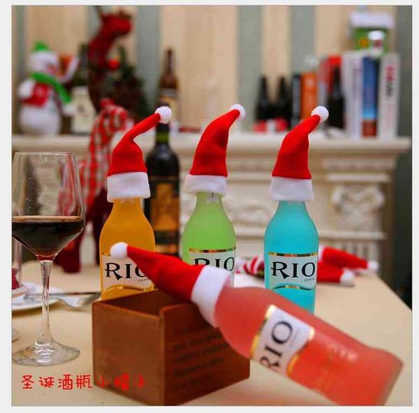 

christmas decorations hat brushed cloth knife and fork cover wine bottle decoration