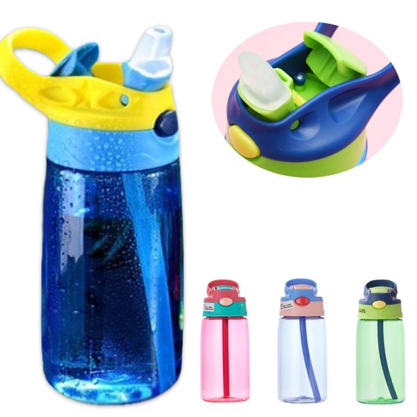 

480ML Kids Water Cup Creative Safe Baby Feeding Cups with Straws Leakproof Water Bottles Outdoor Portable Childrens Cups